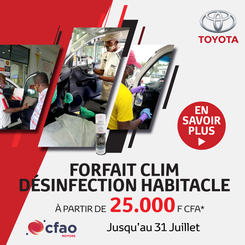 Désinfectez l'habitacle de votre véhicule à partir de 25.000 FCFA | Toyota Côte d'Ivoire