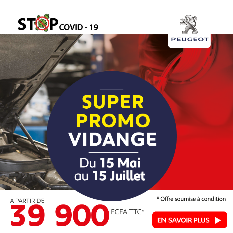 Promo Vidange à partir de 39.900 FCFA | Peugeot Côte d'Ivoire